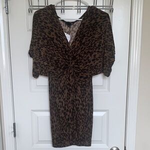 NWT G by Guess Brown Leopard Print Mini Dress